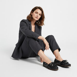 Coach Rexy Roccasin Black Suede Loafers Size 7.5